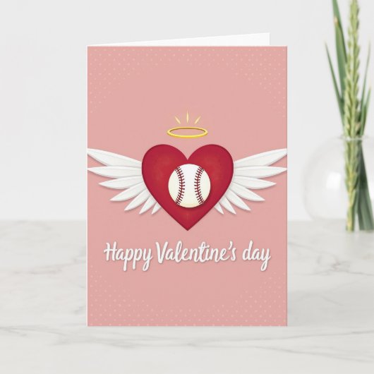 Carte de la Saint-Valentin Amour et Baseball (Devant)