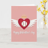 Carte de la Saint-Valentin Amour et Baseball (Fleur jaune)