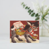 Carte de la Saint-Valentin Âne Rétro Vintage (Debout devant)