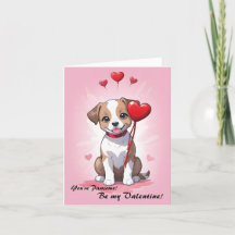 Carte de la Saint-Valentin aquarelle chien coupé