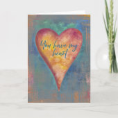 Carte de la Saint-Valentin aquarelle Vous avez mon (Devant)