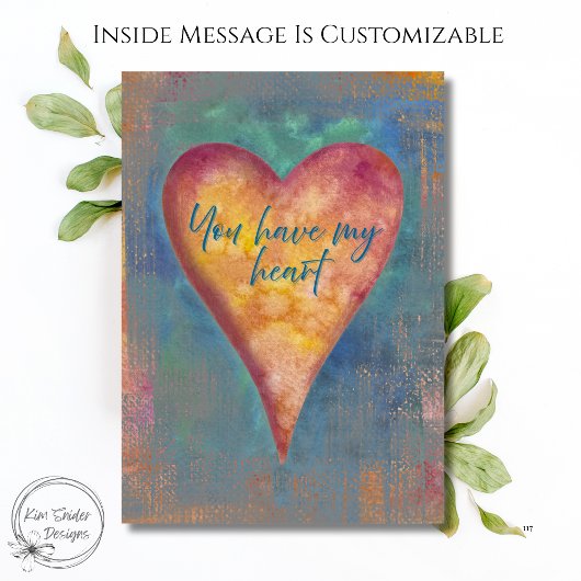 Carte de la Saint-Valentin aquarelle Vous avez mon