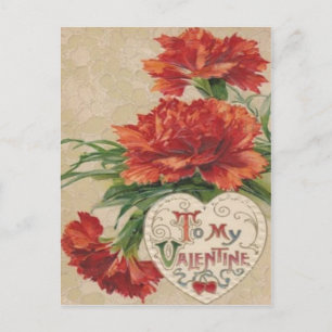 Carte de la Saint-Valentin au chrysanthème rétro v