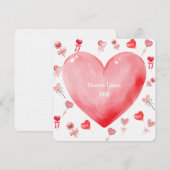 Carte de la Saint-Valentin au cœur aquarelle douce (Devant / Derrière)