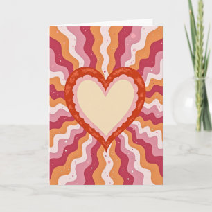 Carte de la Saint-Valentin au cœur groovy