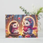 Carte de la Saint-Valentin au hérisson adorable (Debout devant)