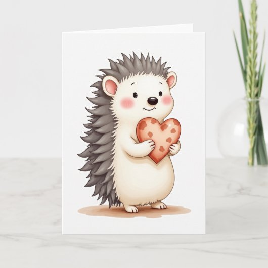 Carte de la Saint-Valentin au hérisson mignon (Devant)