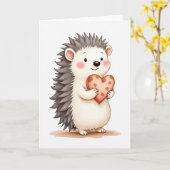 Carte de la Saint-Valentin au hérisson mignon (Fleur jaune)