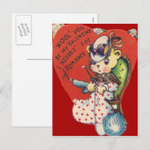 Carte de la Saint-Valentin au tricot d'ours rétro (Devant / Derrière)