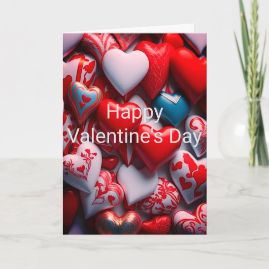 Carte de la Saint-Valentin aux cœurs de bonbon (Devant)