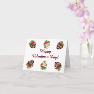 Carte de la Saint-Valentin aux fraises recouvertes