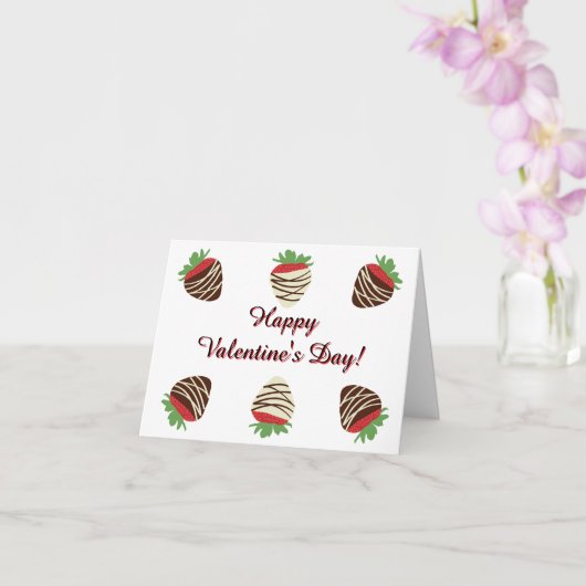Carte de la Saint-Valentin aux fraises recouvertes (Orchidée)