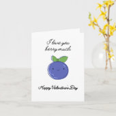 Carte de la Saint-Valentin aux myrtilles mignonne (Fleur jaune)