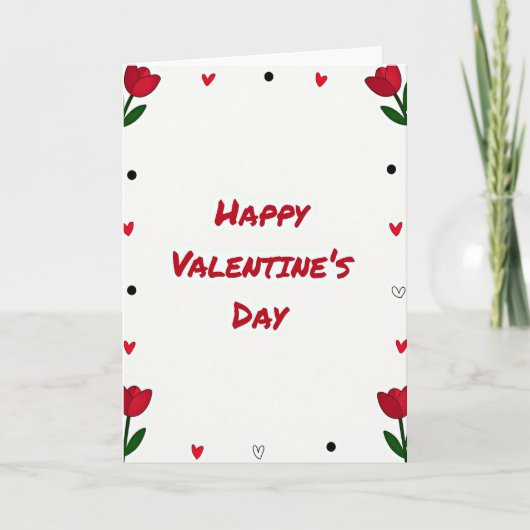 Carte de la Saint-Valentin aux Tulipes Rouges (Devant)