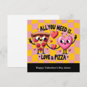 Carte de la Saint-Valentin avec amour pour la pizz (Devant / Derrière)