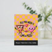 Carte de la Saint-Valentin avec amour pour la pizz (Debout devant)