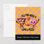 Carte de la Saint-Valentin avec amour pour la pizz (Devant / Derrière)