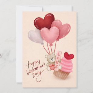 Carte de la Saint-Valentin avec ballons en forme d