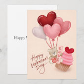 Carte de la Saint-Valentin avec ballons en forme d (Devant / Derrière)