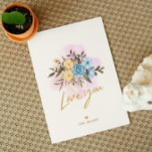 Carte de la Saint-Valentin avec bouquet de fleurs