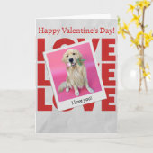 Carte de la Saint-Valentin avec chien (Fleur jaune)