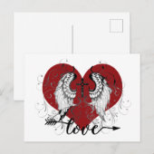 Carte de la Saint-Valentin avec cœur d'amour et cr (Devant / Derrière)