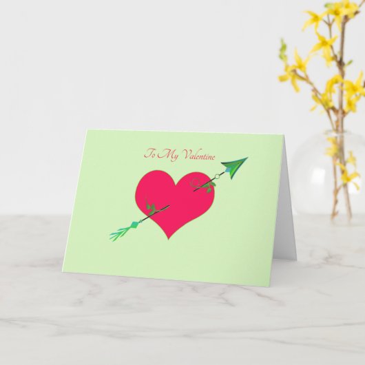 Carte de la Saint-Valentin avec cœur et flèche (Fleur jaune)