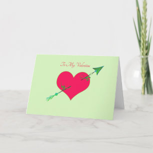Carte de la Saint-Valentin avec cœur et flèche