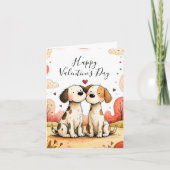 Carte de la Saint-Valentin avec de mignons chiens (Devant)