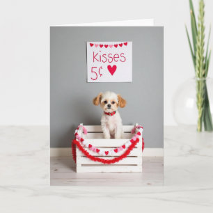 Carte de la Saint-Valentin avec des bisous de chio