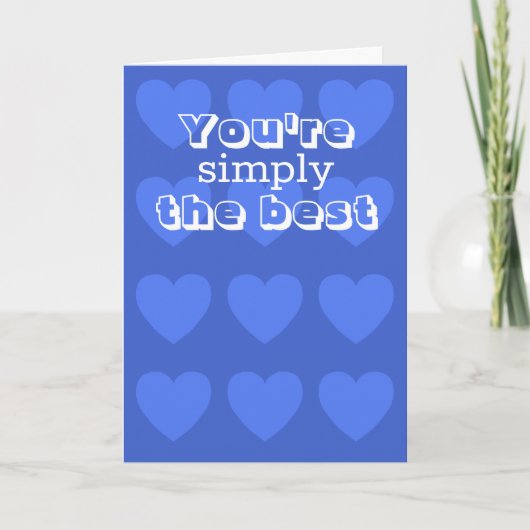 Carte de la Saint-Valentin avec des cœurs bleus pa (Devant)
