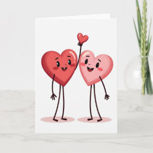 Carte de la Saint-Valentin avec des cœurs mignons