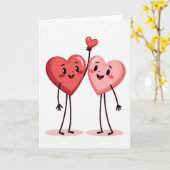 Carte de la Saint-Valentin avec des cœurs mignons (Fleur jaune)