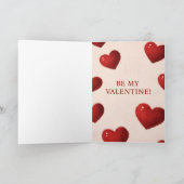 Carte de la Saint-Valentin avec des cœurs rouges f (Intérieur)