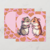 Carte de la Saint-Valentin avec des hamsters s'emb (Devant / Derrière)