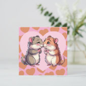 Carte de la Saint-Valentin avec des hamsters s'emb (Debout devant)