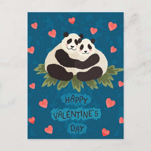 Carte de la Saint-Valentin avec des pandas mignons (Devant)