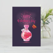Carte de la Saint-Valentin avec flacon de philtre (Debout devant)
