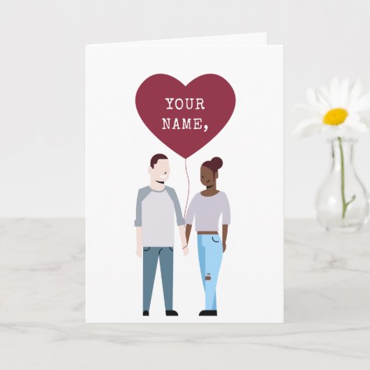Carte de la Saint-Valentin avec illustration de co (Petite plante)