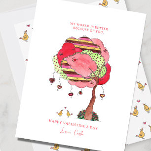 Carte de la Saint-Valentin avec l'arbre du cœur