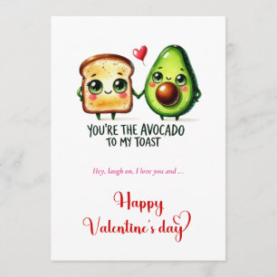 Carte de la Saint-Valentin avec nourriture de dess