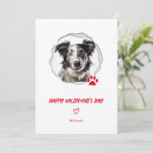 Carte de la Saint-Valentin avec photo de chien et  (Debout devant)