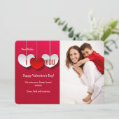 Carte de la Saint-Valentin avec photo de coeurs "J (Debout devant)