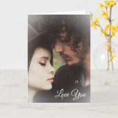 Carte de la Saint-Valentin avec photo de couple pe (Fleur jaune)