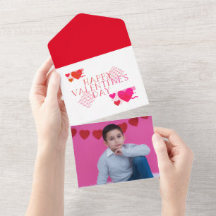 Carte de la Saint-Valentin avec photo et emoji cœu