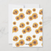 Carte de la Saint-Valentin avec tournesols (Dos)