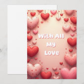 Carte de la Saint-Valentin Avec Tout Mon Amour (Devant / Derrière)