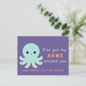 Carte de la Saint-Valentin avec un calamar mignon (Debout devant)