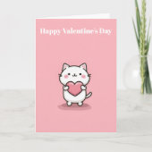 Carte de la Saint-Valentin avec un chat Kawaii mig (Devant)