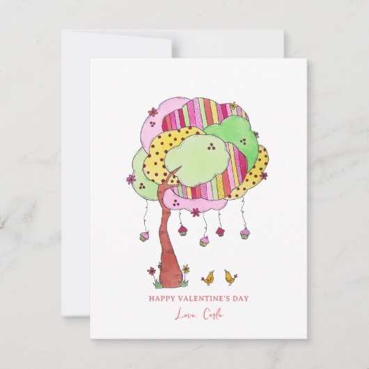 Carte de la Saint-Valentin avec un Cupcake orné d' (Devant)